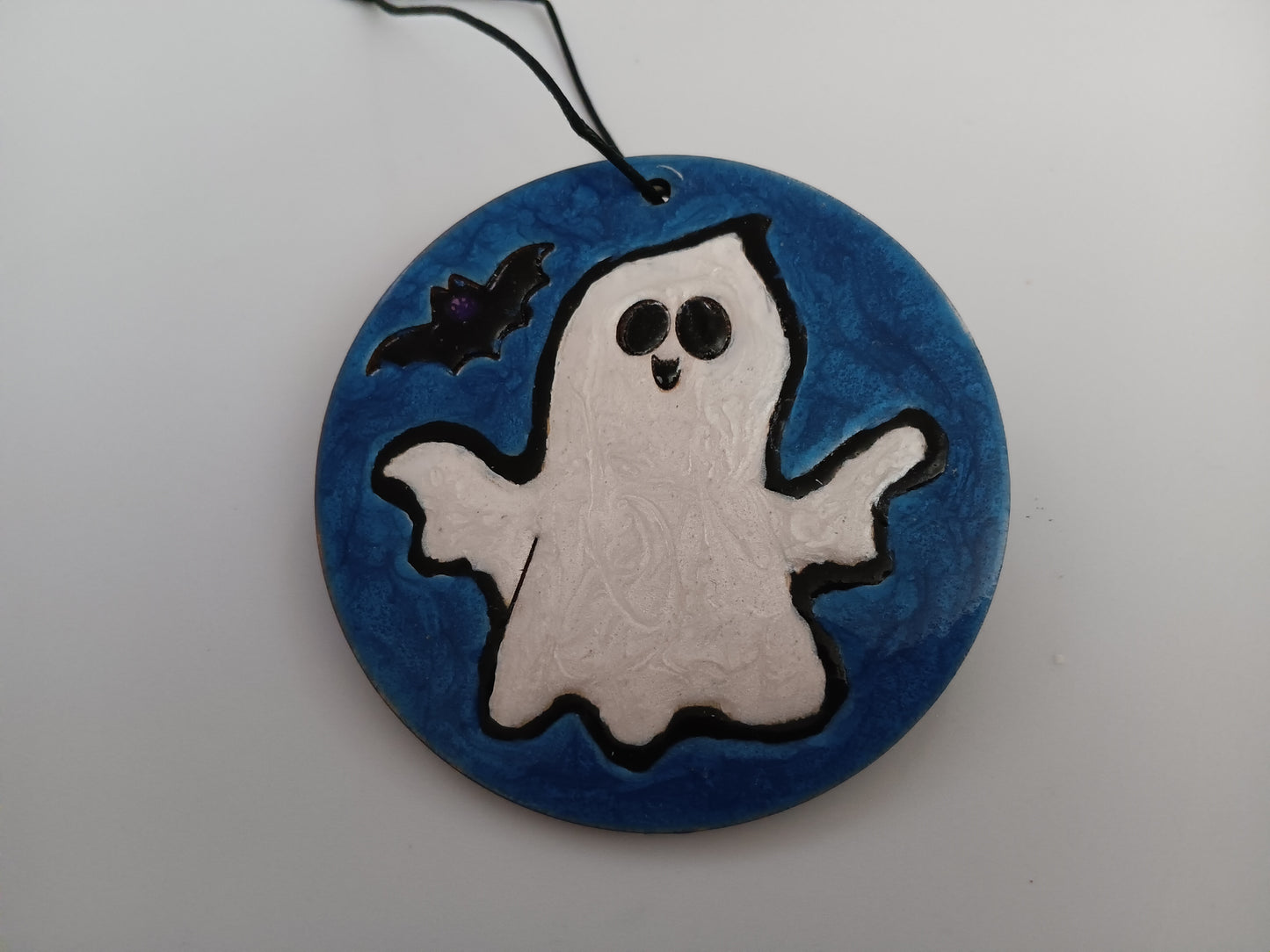 Ghost and Bat Halloweeen Ornament