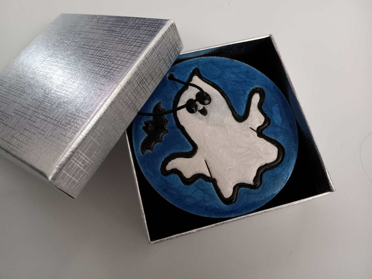 Ghost and Bat Halloweeen Ornament