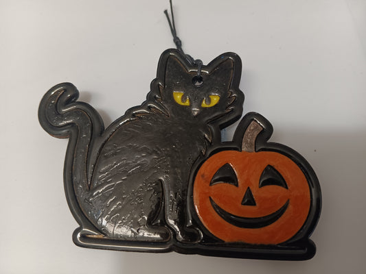 Cat and Pumpkin Ornament