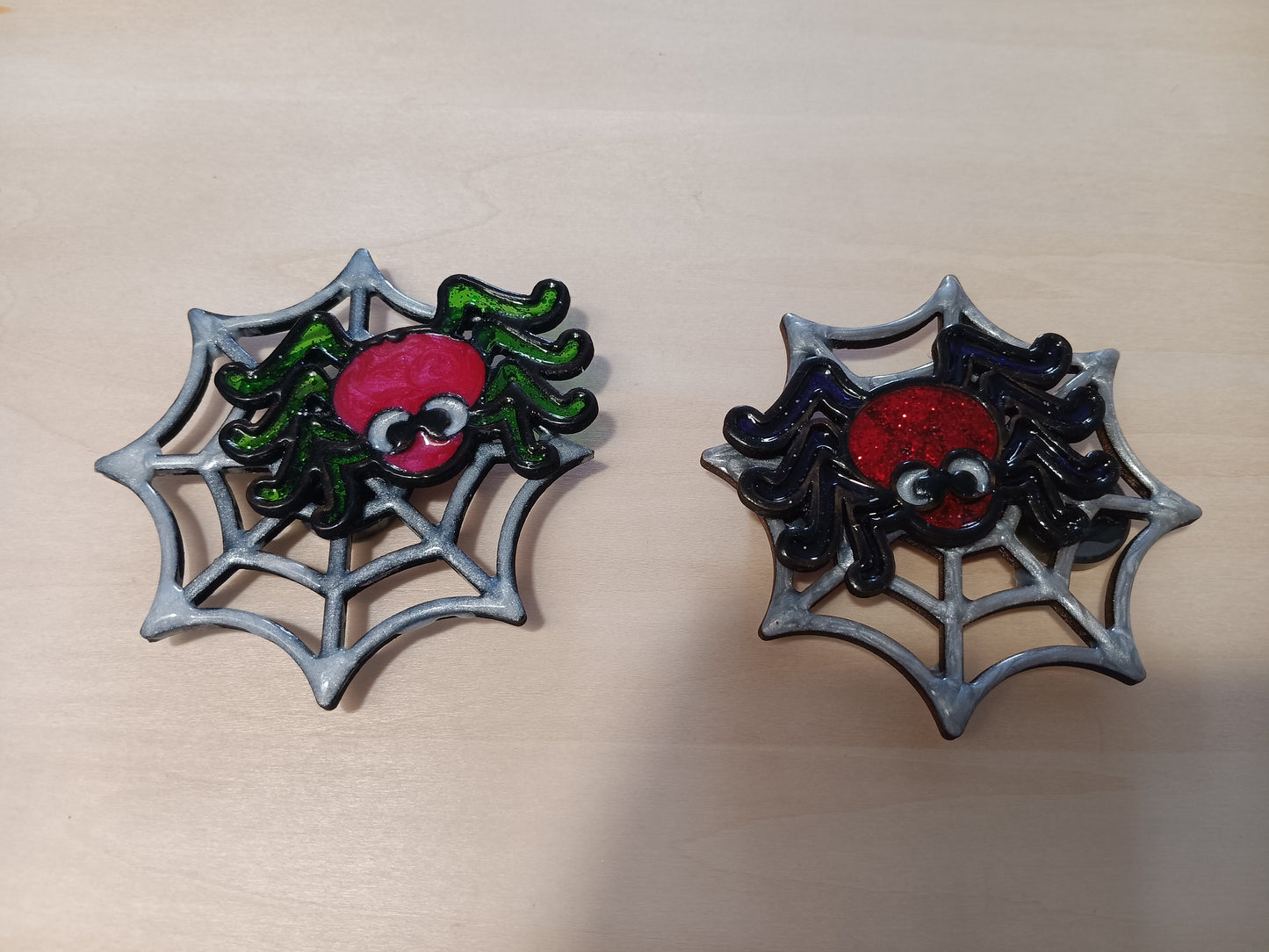 Spooky Sparkle Spiderweb Magnet - Handmade Halloween Decor
