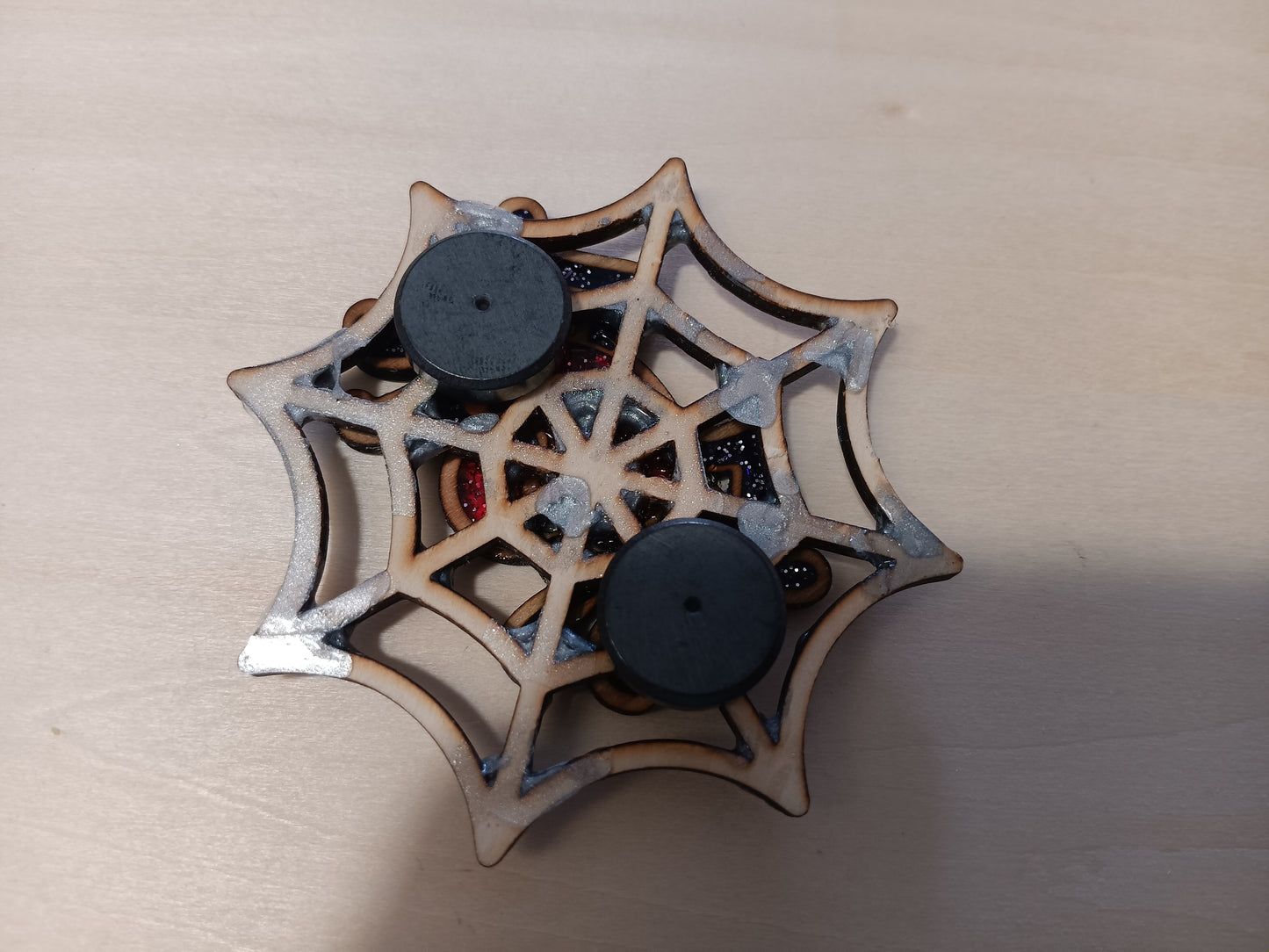 Spooky Sparkle Spiderweb Magnet - Handmade Halloween Decor